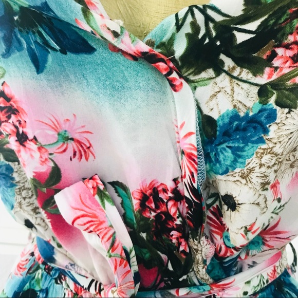 Boho Resort Floral Shorts ROMPER Small - Picture 13 of 13